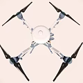 White Drone With Four Propellers Landing Gear And Aerial Application Design