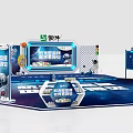 Purple Ox Exhibition Booth Featuring Space Quality Display Screen And Visible Slogan 3d model