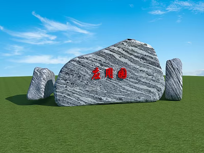Landscape Stone Night Snow Stone 3d model