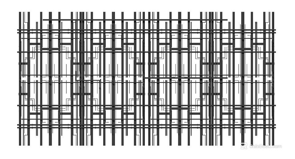 Interconnected Black and White Pipes Creating Grid Like Pattern Design Structure 3d model 