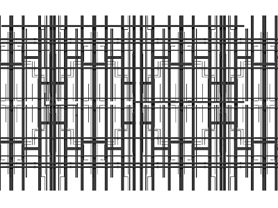Interconnected Black and White Pipes Creating Grid Like Pattern Design Structure 3d model