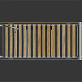 Medical Bed With Wooden Frame Metal Rails Wheels And Hanging IV Fixture