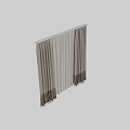 Striped Layered Curtains With White Sheer Panels And Fringe Hem For Home Decor