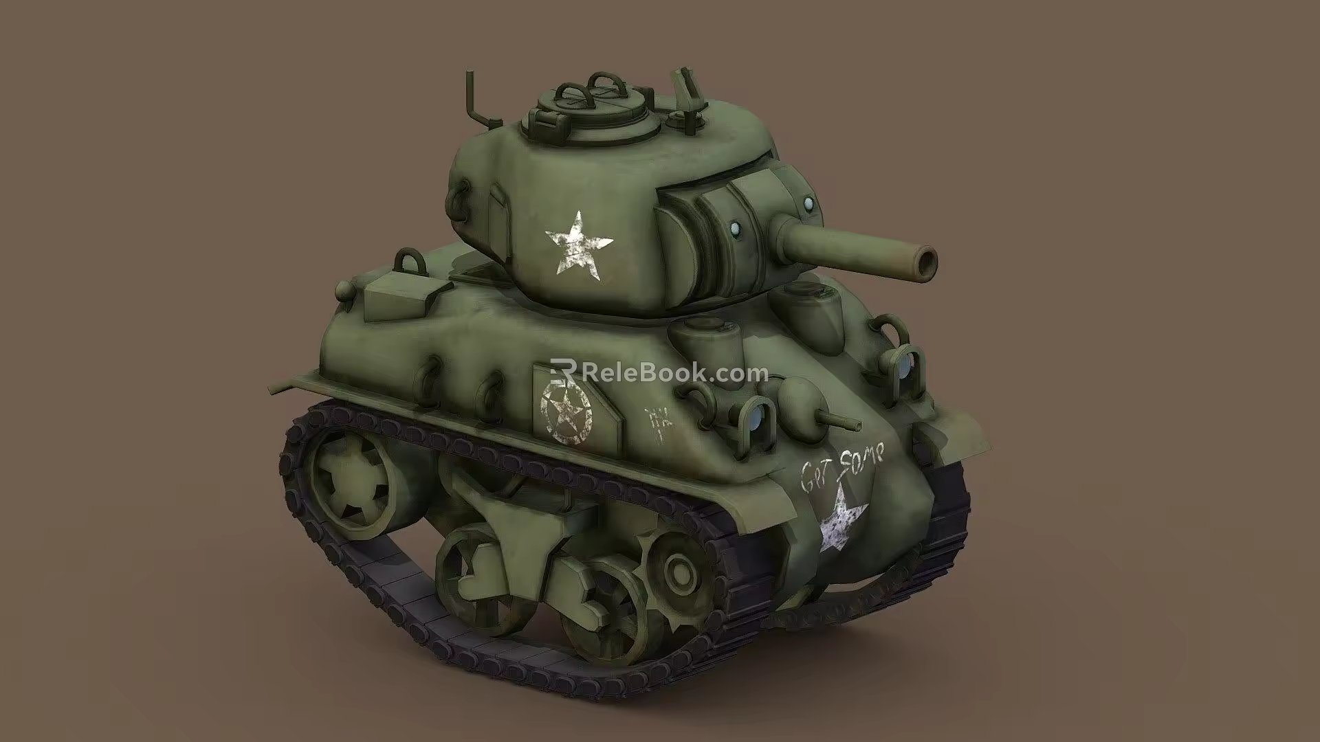Cartoon Sherman Tank 3d model