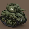 Cartoon Sherman Tank 3d model