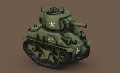 Cartoon Sherman Tank 3d model