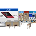 VIVO Mobile Phone Display Shelves with Smartphones and Digital Products in Retail Store Exhibition Area