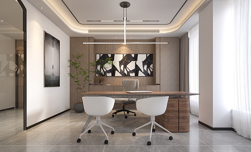 modern office general manager office 3d model