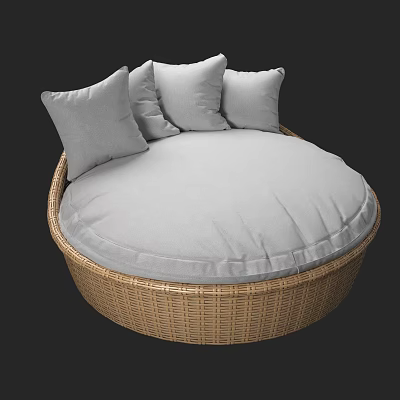 Nordic Multiplayer Sofa Bed Style Round Sofa 3d model