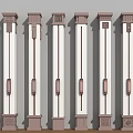 Chinese New Chinese Column Roman Column 3d model