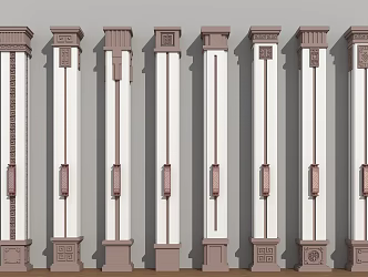 Chinese New Chinese Column Roman Column 3d model