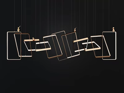 Modern Chandelier Restaurant Hotel Lobby Metal Chandelier 3d model