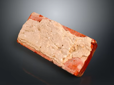 Red Brick With White Mortar Coating On Surface For Construction Material Use 3d model