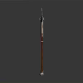 Medieval Battle Axe With Metal Blade And Wooden Handle On Dark Background