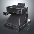 Black Metal Electronic Equipment With Square Structure And Industrial Interface Port 3d model