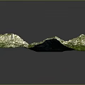 Lush Garden Landscape Featuring 3D Terrain Model Green Vegetation And Blue Lake