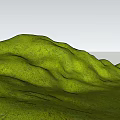 Park Landscape With Green Rolling Hills And Lush Grass Under Soft Sunlight