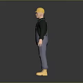 Worker European worker mechanic builder repairman miner digger figure 3d model