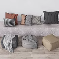 Modern Sofa Stool Cushion Pedal Cushion 3d model