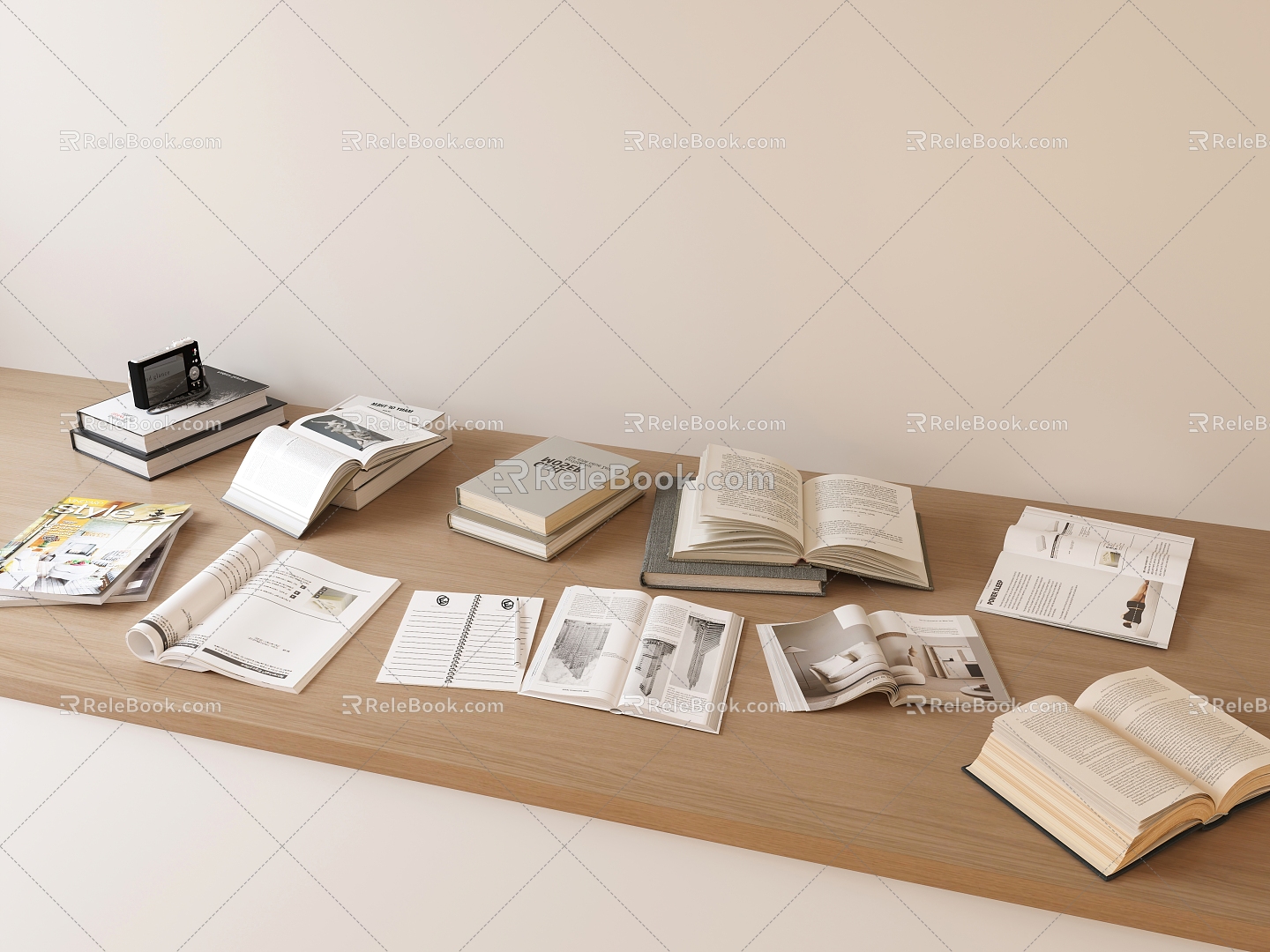 Modern Books Books Books Books Books Books 3d model