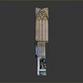 Intricate Arched Architectural Element With Stained Glass Panels And Ornamental Patterns