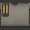 Epic Collection Storage Box With Gray Top Brown Body And Yellow Stripes Blue Logo