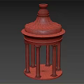 Classical Architectural Structure With White Columns And Blue Dome Top Design