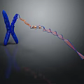 Innovative Medical Device With Blue X Shaped Structure And Helical Chain For Molecular Research