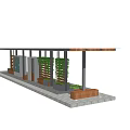 Modern Pergola Design With Wooden Panels And Green Plant Decorations