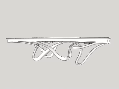 Modern Dining Table With Unique Intricate Curved Interlaced Legs Design Structure 3d model
