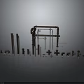 Industrial Pipe Fittings Equipment With Various Components Like Pipes Brackets And Connectors