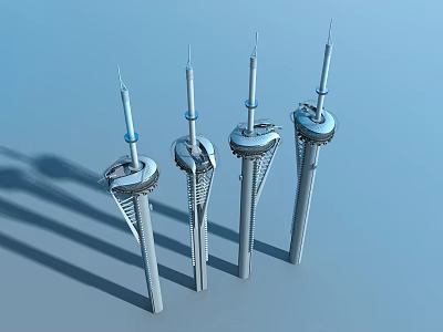 Amusement Equipment With Modern Tower Structures And Spiral Design For Recreational Use 3d model