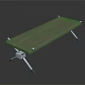 Portable Folding Bed Furniture With Green Surface And Metal Legs Design