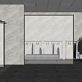 Modern SPA Sauna Interior With Glass Shower Stalls Marble Walls And Mirrored Vanity