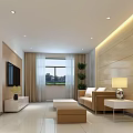 Modern Hospital Room Interior With Two Beds TV Window And Potted Plant