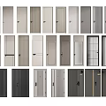 Various Modern Swing Doors With Different Colors And Stylish Designs 3d model