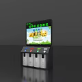 Commercial Waste Sorting Promotion Kiosk With Interactive Screen And Categorized Bins 3d model