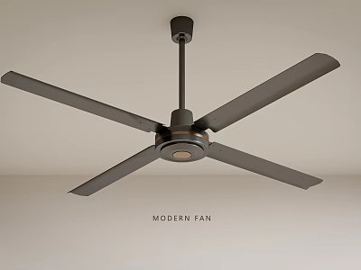 Modern Air Conditioning Fan With Ceiling Mounted Black Blades And Sleek Design 3d model