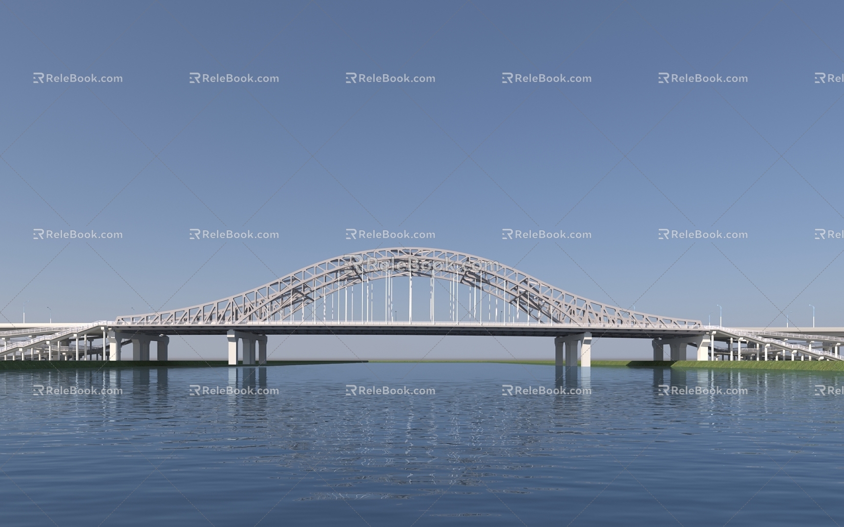 Landscape pedestrian bridge 3d model