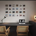 Modern Study Room With Dark Desk Bookshelves And