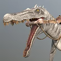Game Movie Character Dinosaur Equipped With Straps Saddle And Brown Pouch