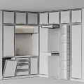 Elegant Modern White Kitchen Cabinets With Marble Countertop Drawers And Lighting