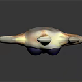 Game Movie Character Octopus Shaped Silver Orange Figure With Blue Big Eyes And Smiling Expression
