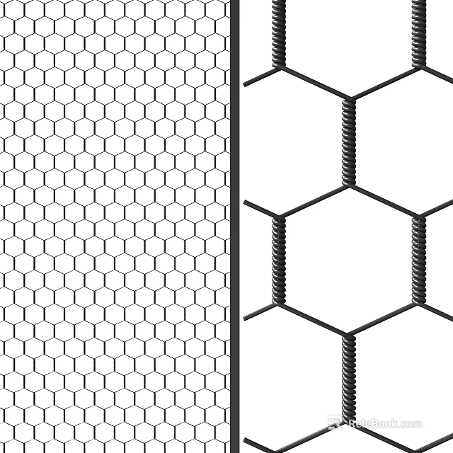 Hexagonal Honeycomb Components with Grid Pattern and Interconnected Framework Design 3d model 