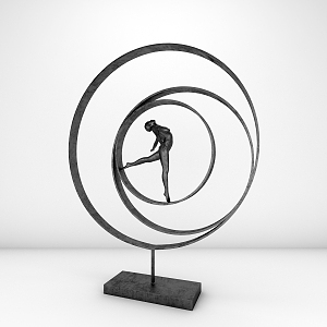 Modern sculpture dancer ornaments 3d model