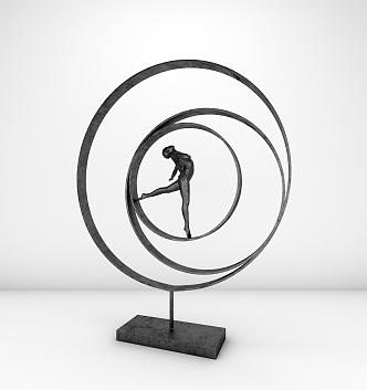 Modern sculpture dancer ornaments 3d model