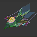 Gray Military Fighter Jet With Transparent Cockpit Mounted Missiles And Tail Flame