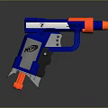 NERF Toy Gun With Blue White Body And Orange Nozzle Grip Design