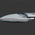 Futuristic Spacecraft Design For Cosmic Exploration With Sleek White Body And Blue Red Accents