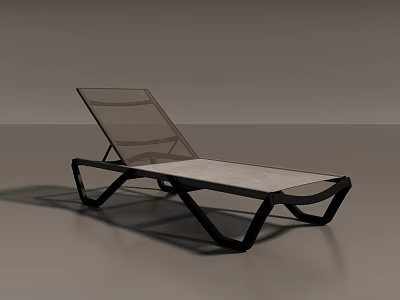 Modern Lounge Chair With Transparent Backrest And Black Metal Geometric Frame 3d model